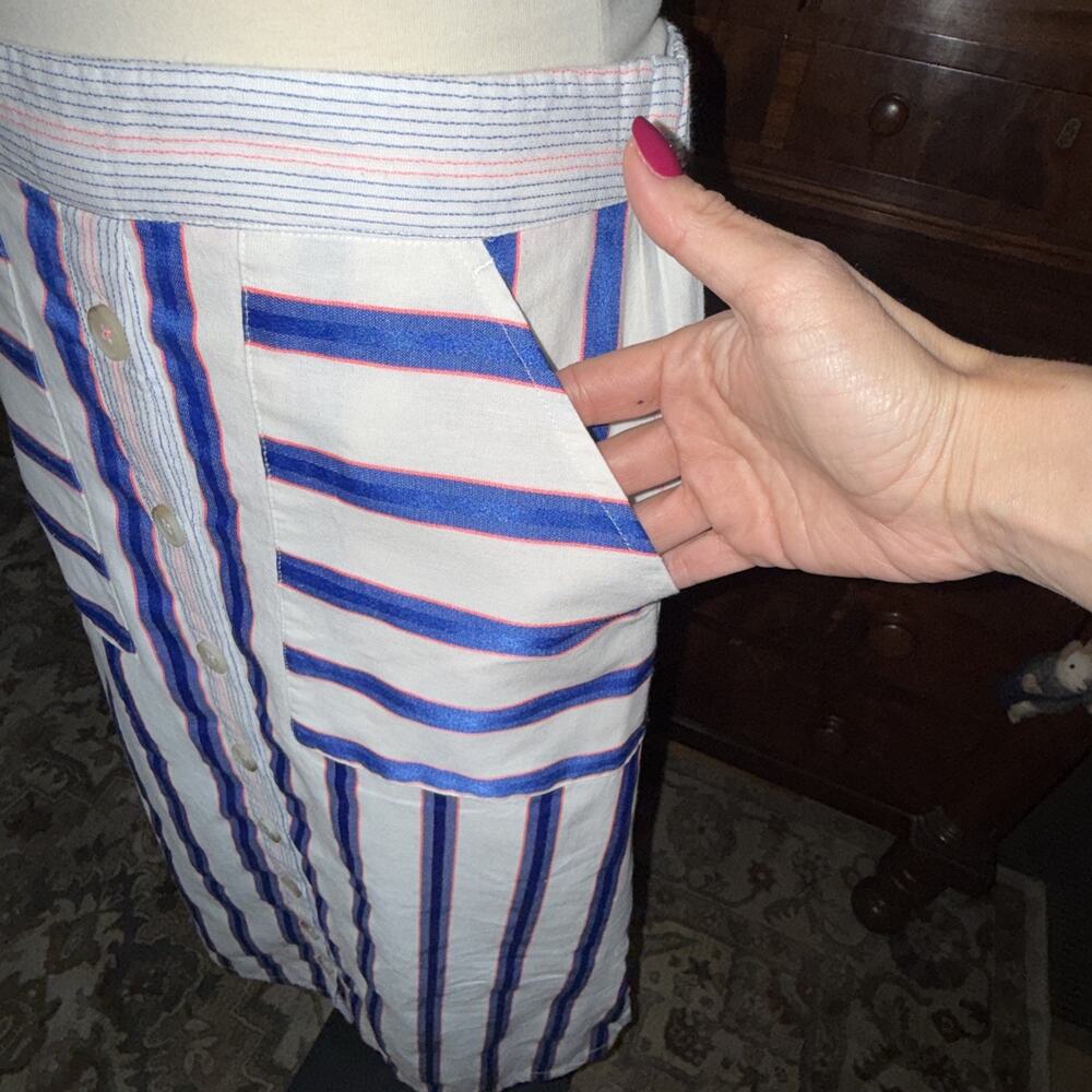Joules Lorena Stripe Shirt and Joules Orielle Linen Midi Skirt co-ord set SZ 6 - Picture 8 of 13